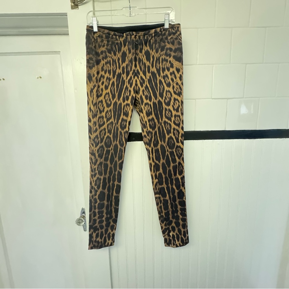 Roberto Cavalli Leopard Print Slim Leg Pants